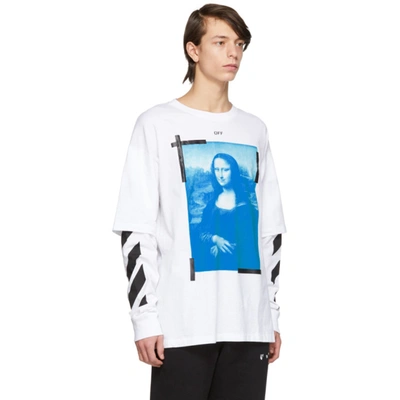 Shop Off-white White Double Sleeve Mona Lisa T-shirt