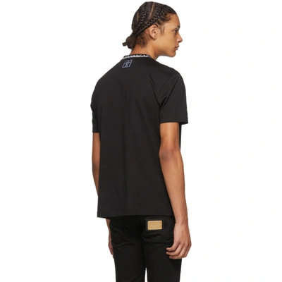 Shop Versace Black Logo Collar Taylor T-shirt In A1008 Black