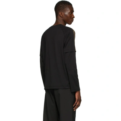 Shop Fendi Black Ff Double Sleeve T-shirt In F0gme Black