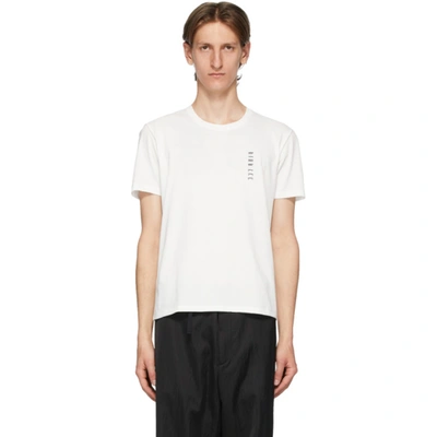 Shop Dion Lee White Embroidered Logo T-shirt