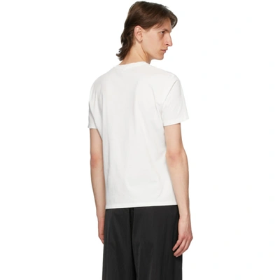 Shop Dion Lee White Embroidered Logo T-shirt