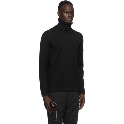 Stone Island Shadow Project Ribbed Wool Turtleneck Jumper In V0029 Black |  ModeSens