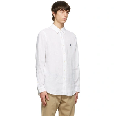 Shop Polo Ralph Lauren White Linen Classic-fit Shirt