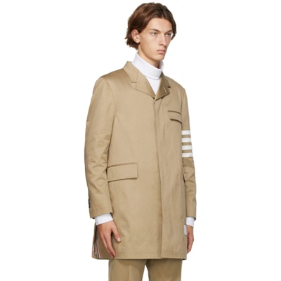 Shop Thom Browne Tan 4-bar Unconstructed Chesterfield Coat In 275 Camel