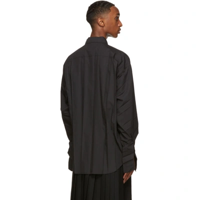 Shop Balenciaga Black Plissé Shirt In 1000 Black