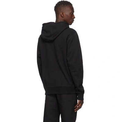 Shop Naked And Famous Denim Black Heavyweight Terry Zip Hoodie
