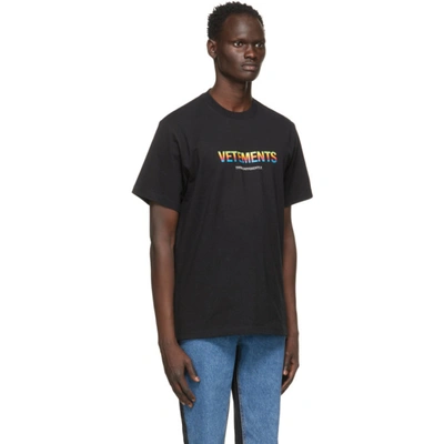 Shop Vetements Black 'think Differently' T-shirt In Black 14619893
