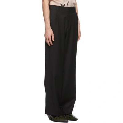 Shop Enfants Riches Deprimes Black Wool Flared Trousers