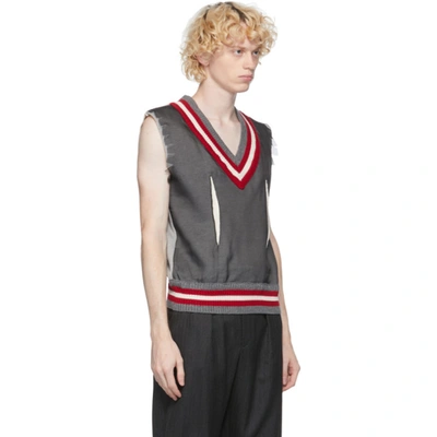 Shop Maison Margiela Grey Silk Overlay Vest In 857m Grymel