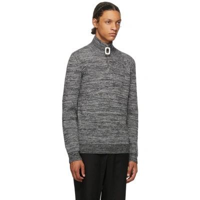 Shop Jw Anderson Grey Roll Neck Half-zip Sweater In Fsl Gry 940