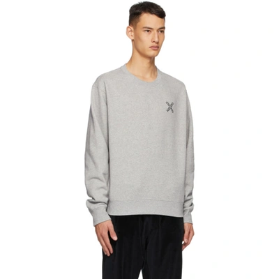 Shop Kenzo Grey Sport Crewneck In 94 Pearl Gr