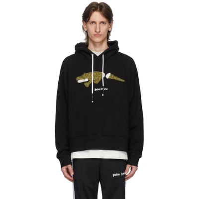 Shop Palm Angels Black Croco Hoodie