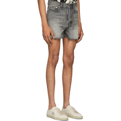 Shop Saint Laurent Black Denim Shorts In 1280 Medcar