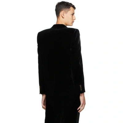 Shop Saint Laurent Black Corduroy Long Jacket In 1000 Black