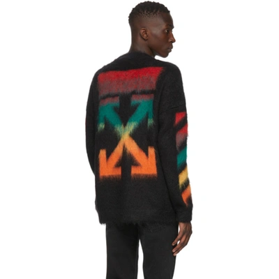 Shop Off-white Black Brushed Diag Sweater In Blk/rainbo