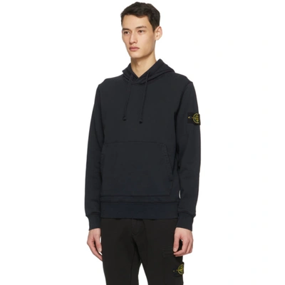 Shop Stone Island Navy Classic Hoodie In V0020 Navy Blue