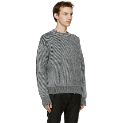 Shop John Elliott Grey Wool Structure Sweater In Ash