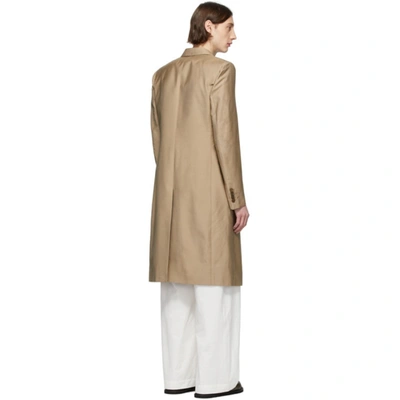 Shop Givenchy Beige Silk Coat In 292-dune