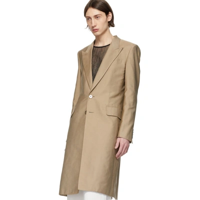 Shop Givenchy Beige Silk Coat In 292-dune