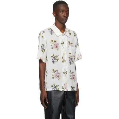 Shop Our Legacy White Rose Print Box Short Sleeve Shirt In Rose Prnt