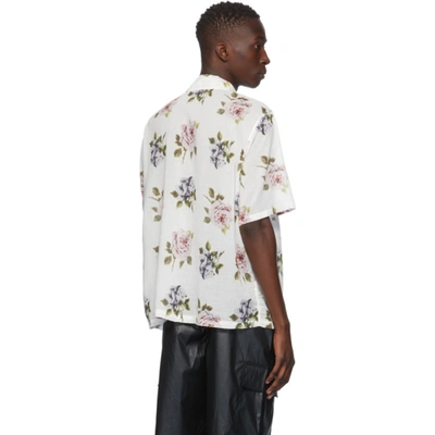 Shop Our Legacy White Rose Print Box Short Sleeve Shirt In Rose Prnt