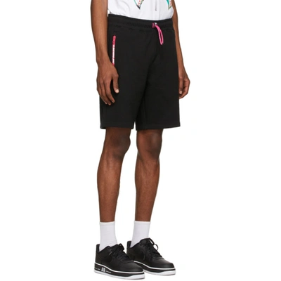 Shop Bape Black Interlock Shorts In Blk
