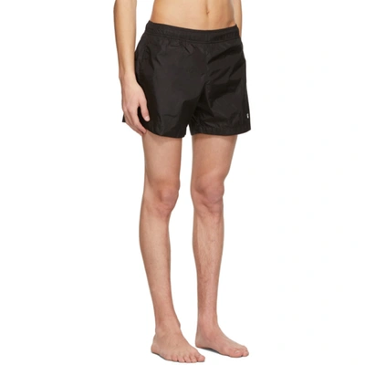 Shop Off-white Black Nylon Logo Swim Shorts In Black White