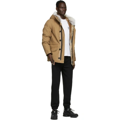 Shop Yves Salomon Brown Down & Fur Jacket In B2358 Musca