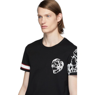 Shop Alexander Mcqueen Black Biker T-shirt In 0901 Blkmix