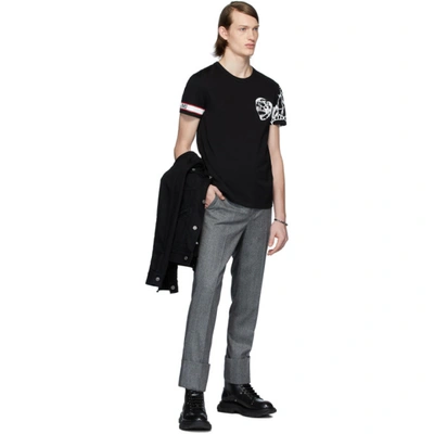 Shop Alexander Mcqueen Black Biker T-shirt In 0901 Blkmix