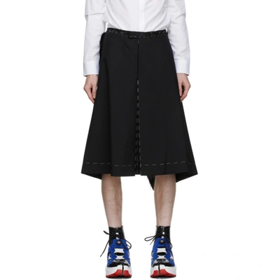 Shop Maison Margiela Black Stripe Culotte Shorts In 900fblkbase