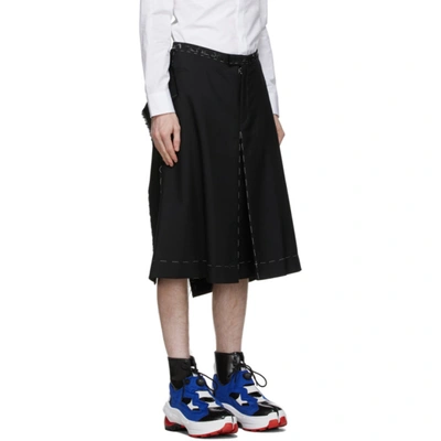 Shop Maison Margiela Black Stripe Culotte Shorts In 900fblkbase