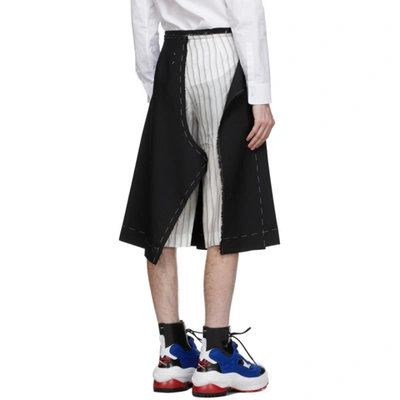 Shop Maison Margiela Black Stripe Culotte Shorts In 900fblkbase