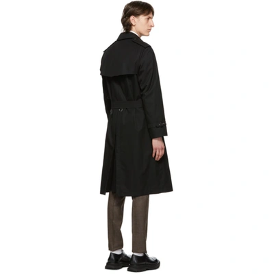 Shop Burberry Black Westminster Horseferry Print Trench Coat
