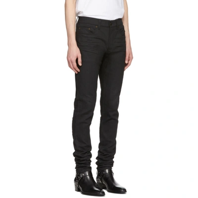 Shop Saint Laurent Black Skinny 5 Pocket Medium Jeans In 1080 Usedbl