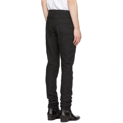 Shop Saint Laurent Black Skinny 5 Pocket Medium Jeans In 1080 Usedbl