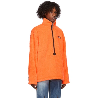 Shop Ader Error Orange Half-zip Sweatshirt In Neon Orange