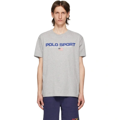 Shop Polo Ralph Lauren Grey Polo Sport T-shirt In Andover Hea
