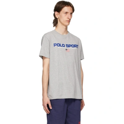 Shop Polo Ralph Lauren Grey Polo Sport T-shirt In Andover Hea