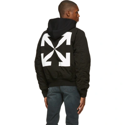 Shop Off-white Black Vintage Arrows Bomber Jacket In Black White