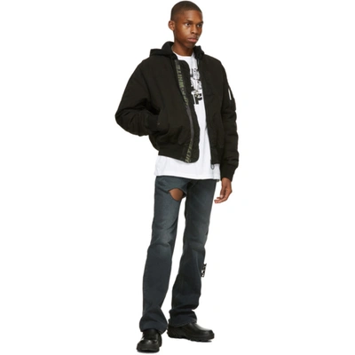 Shop Off-white Black Vintage Arrows Bomber Jacket In Black White