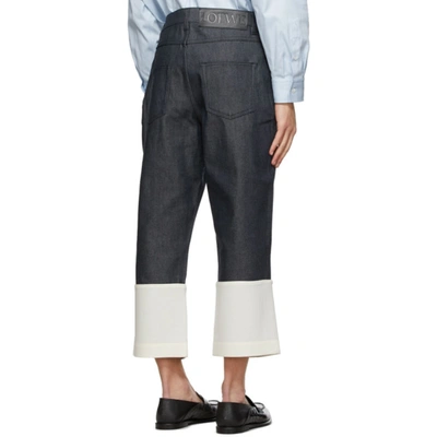 Shop Loewe Navy Fisherman Jeans In 5110navy Bl