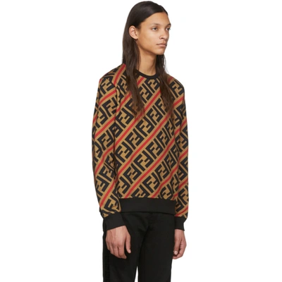 Fendi Zucca Ff logo Print Cotton jersey Sweatshirt In Brown ModeSens