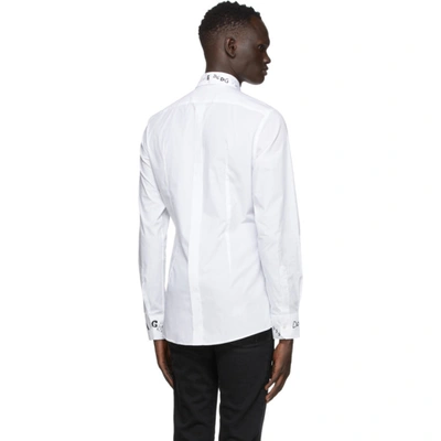 Shop Dolce & Gabbana White 'dg' Print Shirt In W0800 Bianc