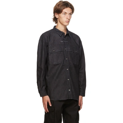 Shop Givenchy Black Denim Address Shirt In 001-black