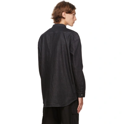 Shop Givenchy Black Denim Address Shirt In 001-black