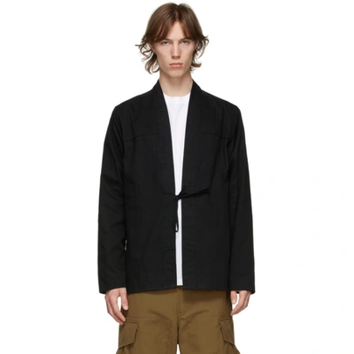 Shop Naked And Famous Ssense Exclusive Black Open Front Shirt