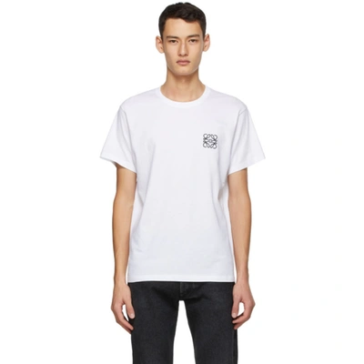 Shop Loewe White Anagram T-shirt In 2100 White