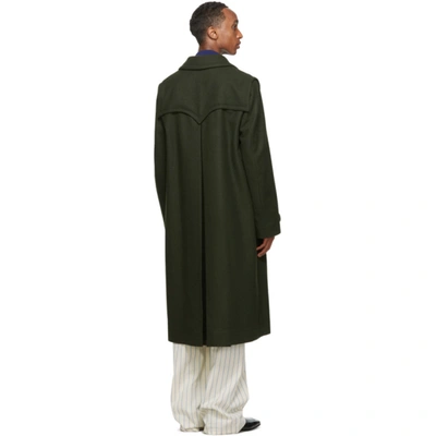 Shop Gucci Green Wool Tailored Loden Coat In 3221 Underw