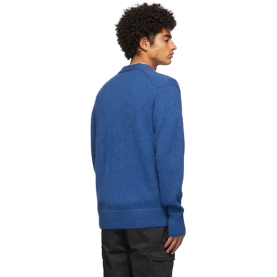 Shop Aimé Leon Dore Blue Mohair Cardigan In Blue Quartz